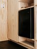 Modern home with Kitchen. Although the kitchen is small, it comes equipped with a sink, a propane hot plate, a mini fridge/freezer. Photo 14 of Elsewhere Cabin Retreat
