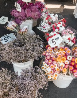 We’re so grateful to have an awesome little farmer’s market in downtown Joshua Tree every Saturday morning from 8 A.M. to 1 P.M. We typically pick up a fresh loaf of local bread, a bouquet of flowers, and whatever fruit and veggies are in season (we get especially excited when it’s date season!) 