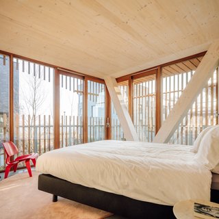 "We studied the movement of the sun year-round to create the parametric shape and positioning of the building’s louvers, allowing optimal sunlight to flood the apartment while at the same time maintaining the necessary privacy of the inhabitants," he says. 