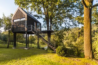 A look at the backside of the 236-square-foot house.