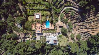 An aerial view of the 190-acre estate.