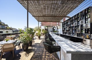 Sir Victor's rooftop bar provides sun and shade in equal measure.