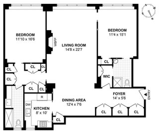 The apartment's floor plan.