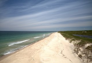 Almost guaranteeing privacy, the landholding includes over a mile of private Atlantic Ocean beachfront. The beach runs toward the more famous Cliffs of Gay Head on Martha's Vineyard.