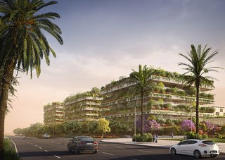The living facades will host biodiversity specific to the North African region.