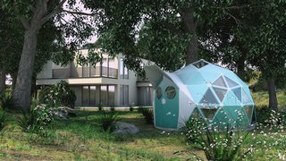 The domes are built from bioceramic—a sturdy, recyclable material that offsets CO2—and they can be serve as single-family units, granny flats, or large-scale communities.