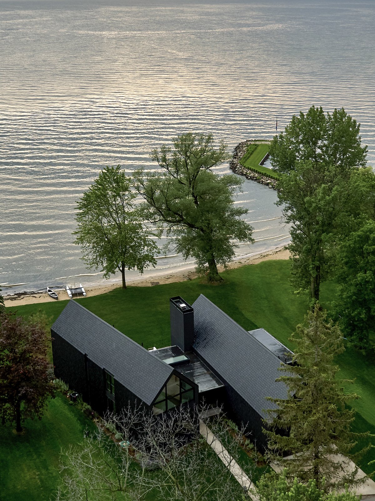 Photo 1 of 11 in This Wisconsin Lake House Is Sheathed in Tiles Made of