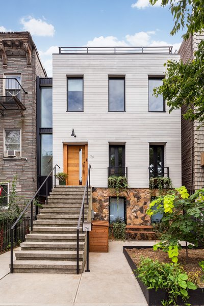 The townhome sits along Green Street, a quiet residential are located near the East River and the heart of trendy Greenpoint, Brooklyn. The home was reportedly once the residence of a sea captain in the 1850s.