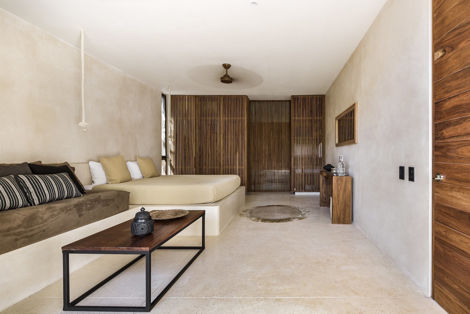 The smallest of the lodges includes a private terrace and king-size bed wrapped in bamboo sheets.