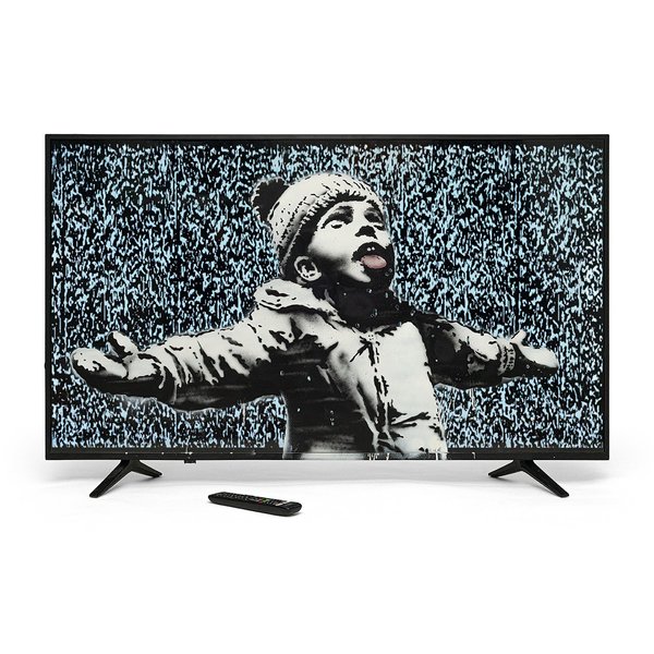 The Banksy™ Ultra HD TV features a TV painted with a child surrounded by ash that falls like snowflakes. Although it’s not great for watching tv, Banksy says that it is great from an art point of view. Each TV is made to order.
