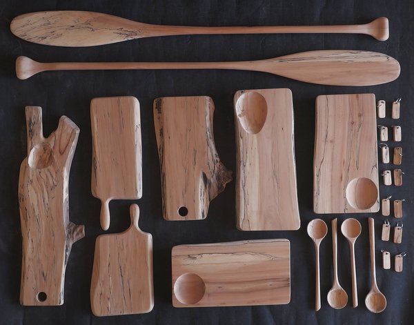 About the same time that the Farnsworth House&rsquo;s maple was cut down, Kory Helgen&rsquo;s family farm was ravaged by a summer storm that knocked over 63 trees.  Kory took it as a sign, and left the corporate world for woodworking. His hand-carved, one-of-a-kind goods give the Farnsworth House&rsquo;s sugar maple a second run.