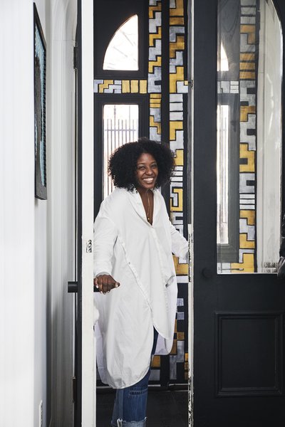 Interior designer Delia Kenza at her home in Brooklyn, New York.