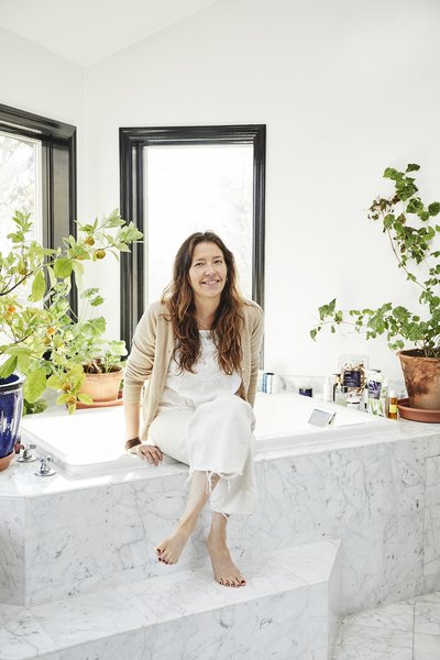 Goop's beauty director Jean Godfrey-June in her bathroom.