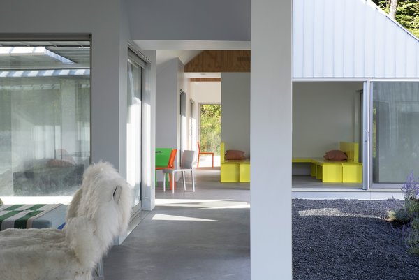 Different parts of the home branch off a central courtyard and weave together.