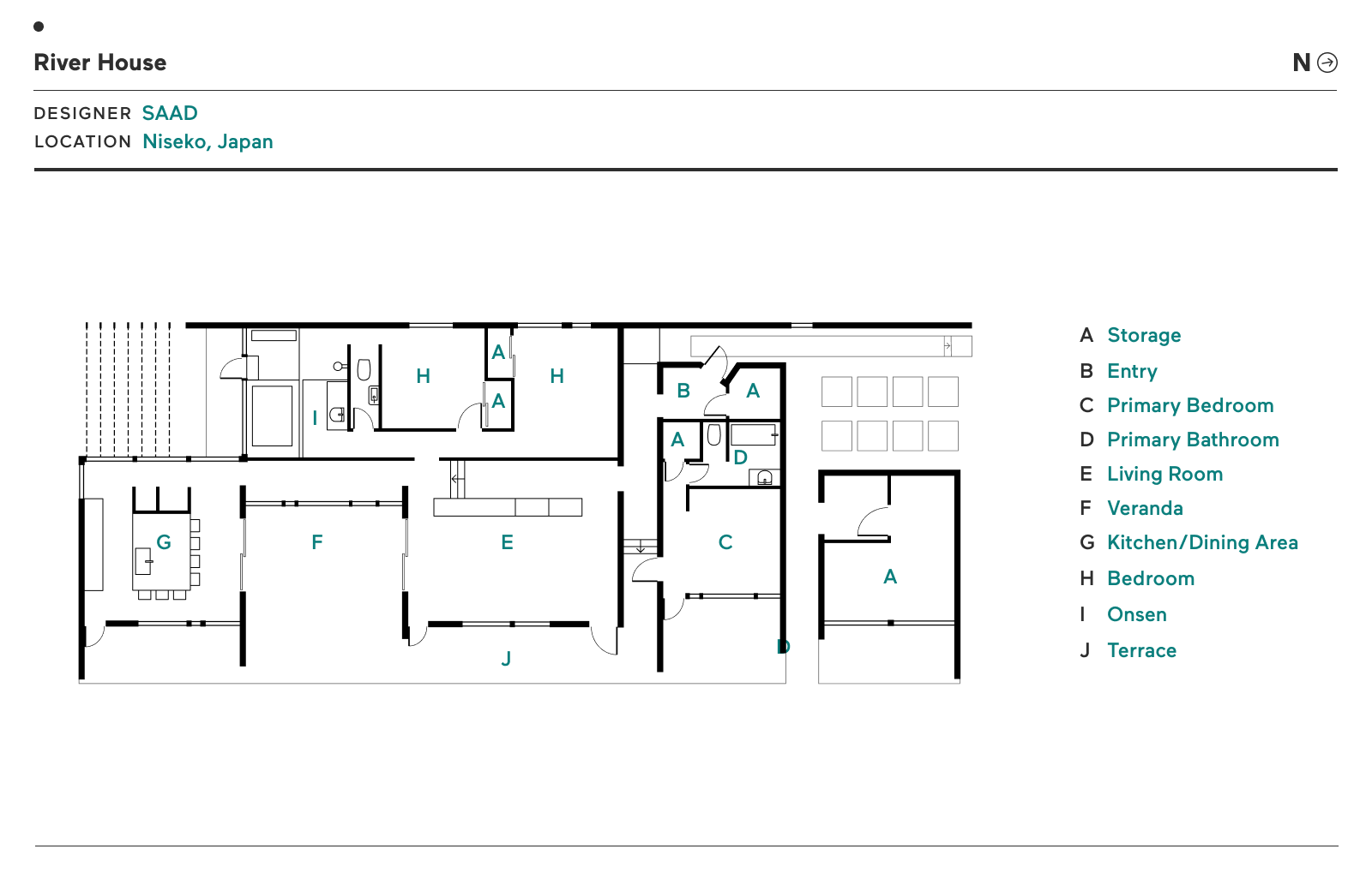 Floor Plan of River House by SAAD
