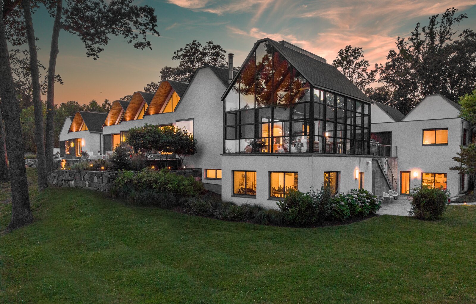 This AccordionLike Home Listed for 6.5M Has a Glass Living Room