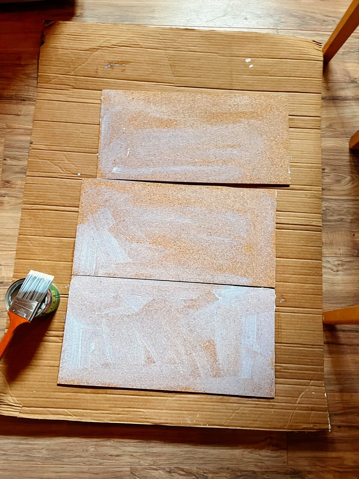 Photo 3 of 5 in I Tried Cork Tiles to Achieve Warm Texture in a Dark ...