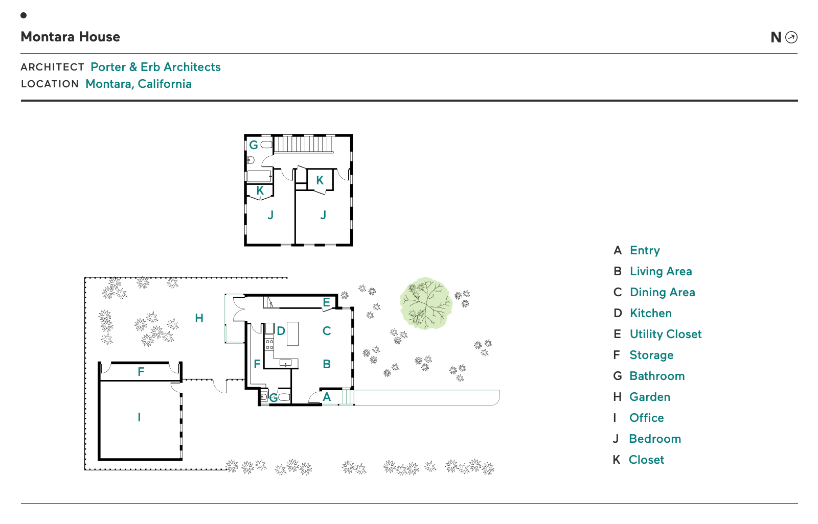 Floor Plan of Montara House by Porter &amp; Erb Architects