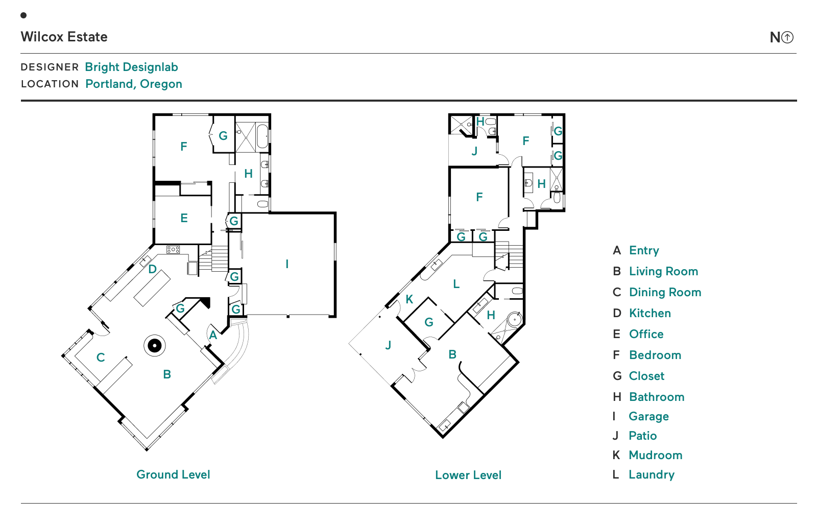 Floor Plan of Wilcox Estate by Bright Designlab