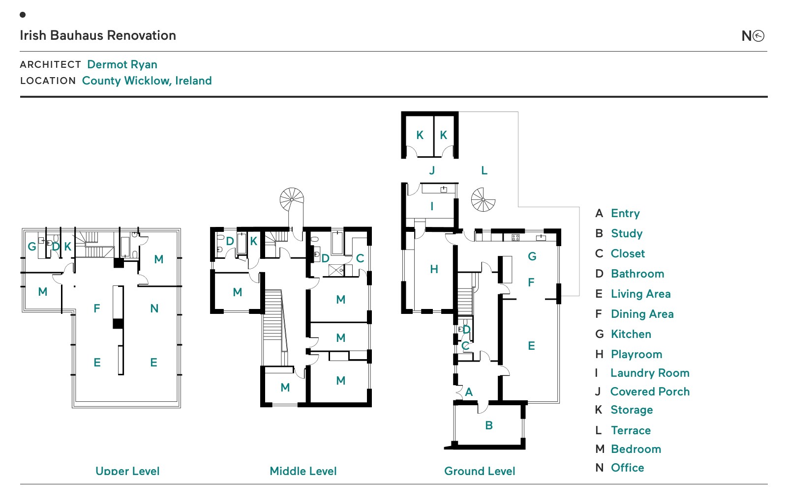 Floor Plan of Irish Bauhaus by Dermot Ryan