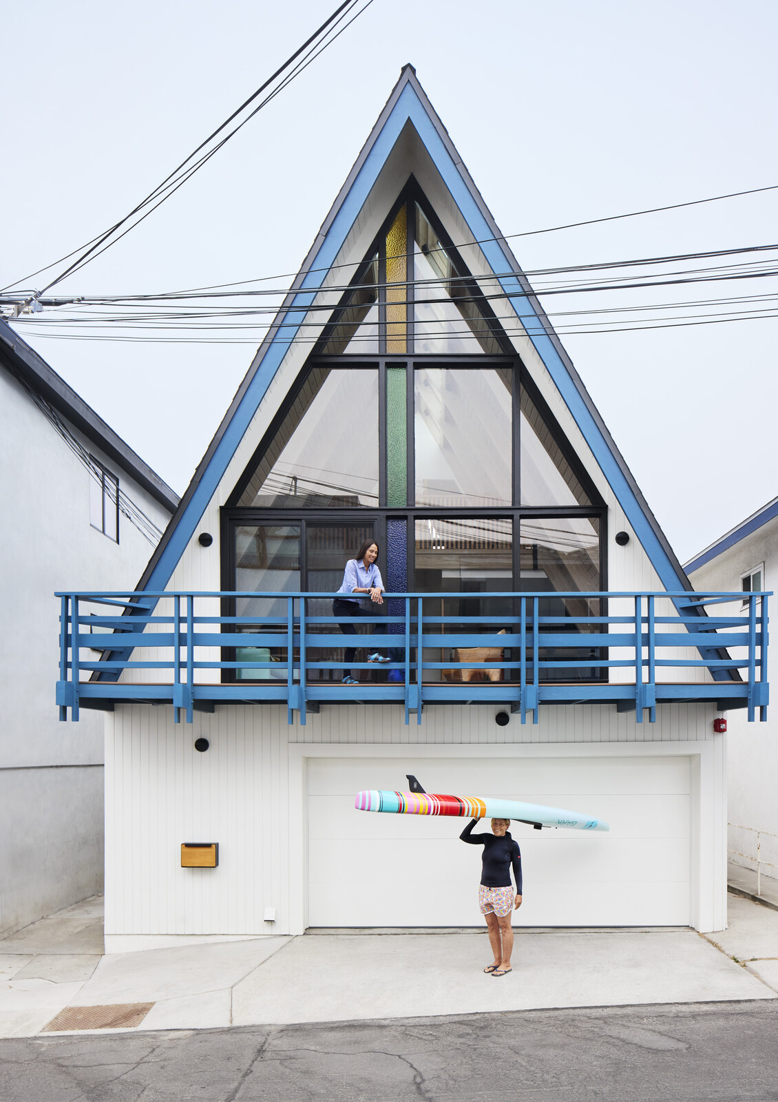Bucking the trend to tear such buildings down, Julie Anderson and Amy Dantzler worked with architect Bryan Libit to preserve a 1960s A-frame in Manhattan Beach. The home, with its original stained-glass panels and balcony design, is now listed as a historic landmark in the city.