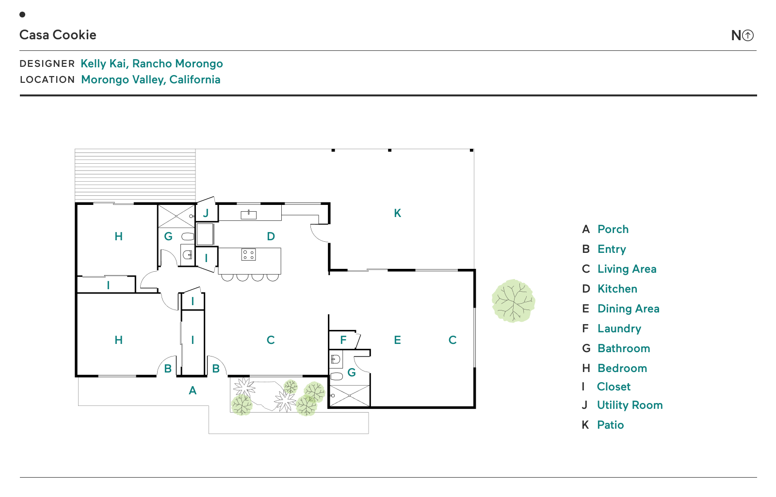 Floor Plan of Casa Cookie by Kelly Kai, Rancho Morongo