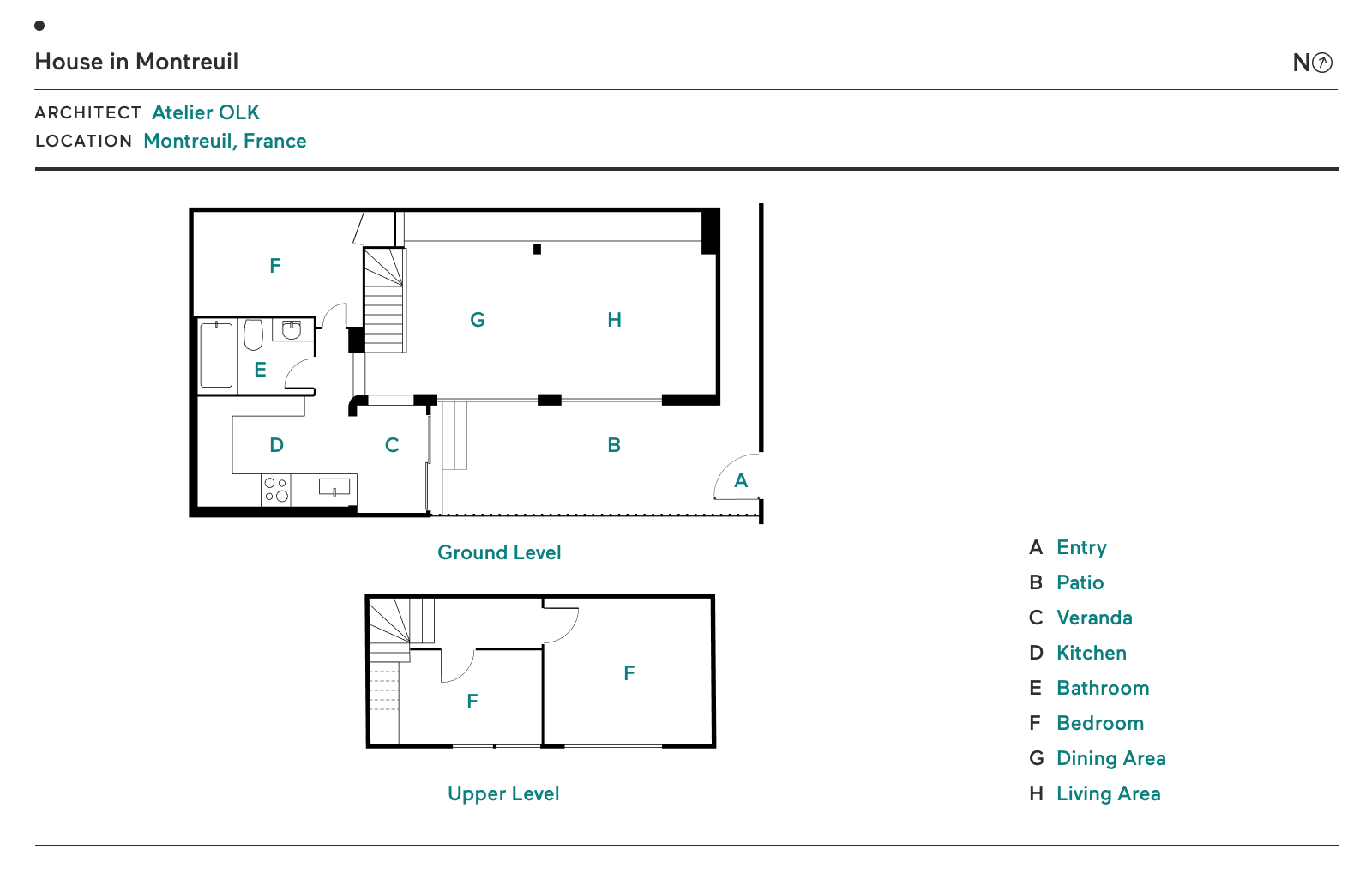 Floor Plan of House in Montreuil by Atelier OLK