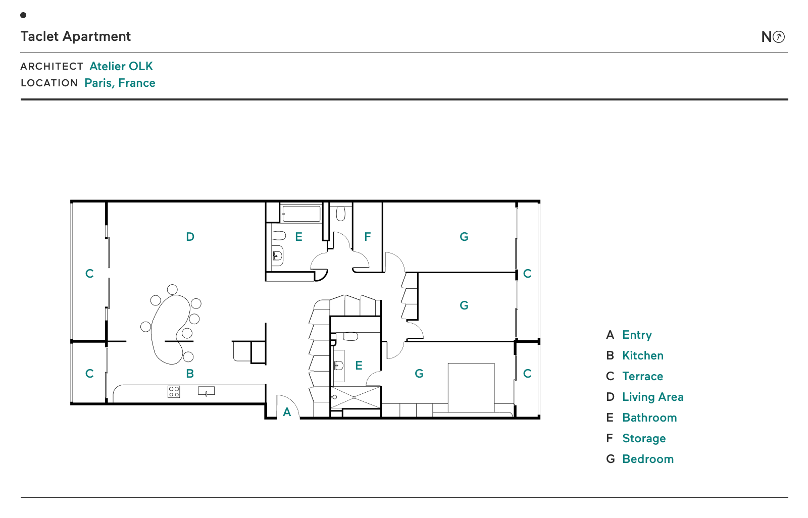 Floor Plan of Taclet Apartment by Atelier OLK