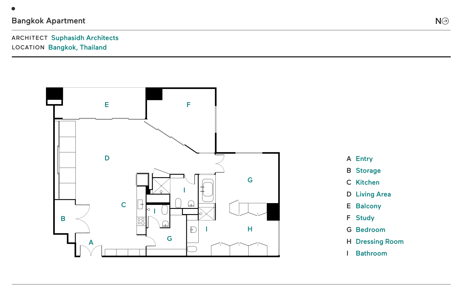 Floor Plan of Bangkok Apartment by Suphasidh Architects
