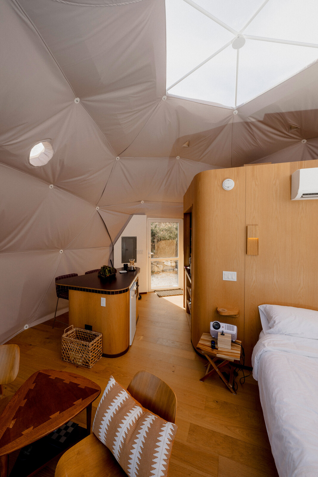 The interior was designed by Tessa French and Zeb Burge of local firm SpotLab. 