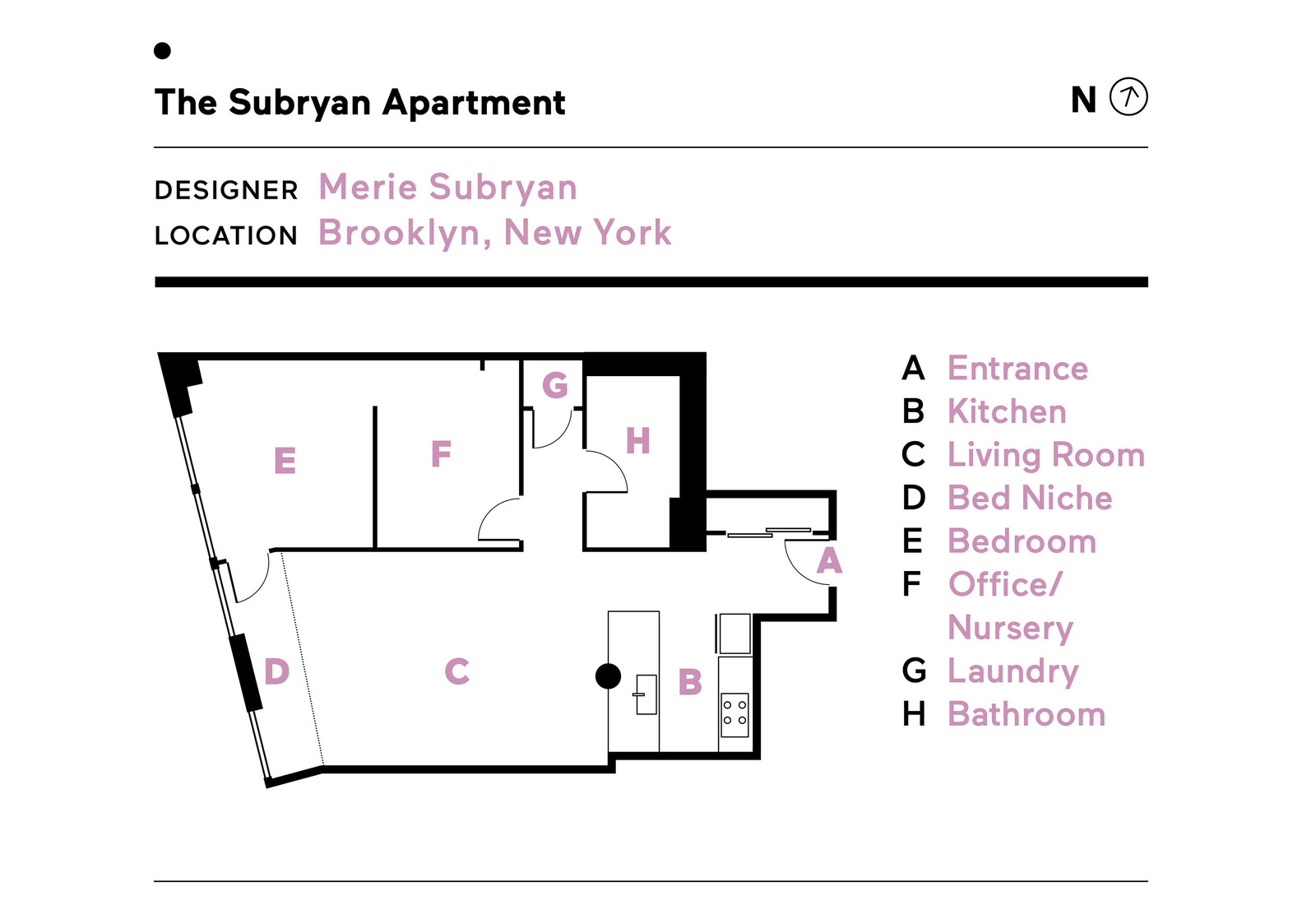 Floor plan of the Subryan Apartment by Merie Subryan