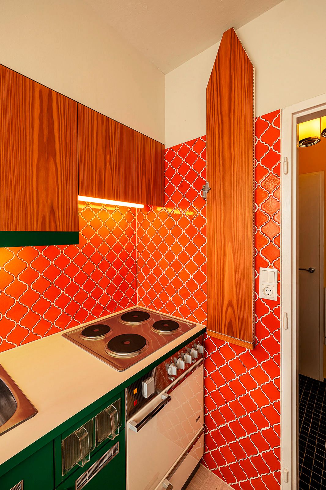 Margarete Schütte-LIihotzky’s kitchen, installed at Margarete Schütte-LIihotzky Zentrum