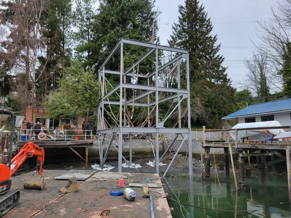 Once the frame was plonked into place, the work could finally begin.