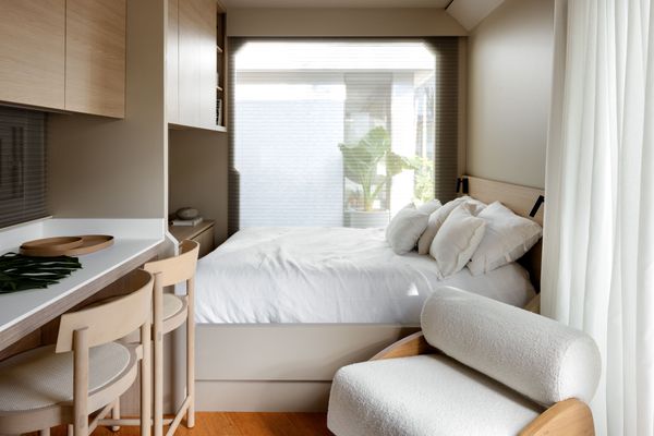 The units come fully finished and furnished, down to the bedding.