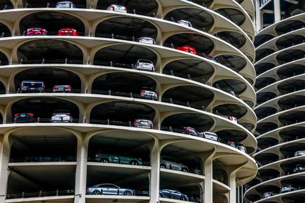 Car parking at Marina City towers in Chicago, Illinois, United States, on October 16, 2022.
