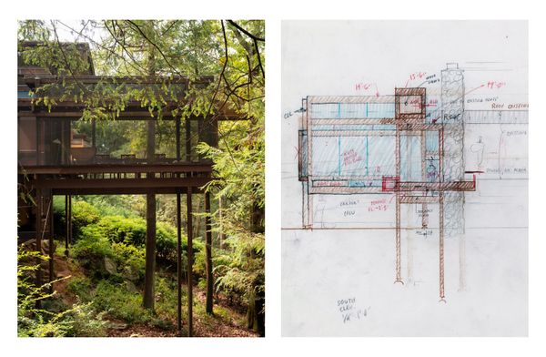 Elevation sketch of the Bernhard Residence addition