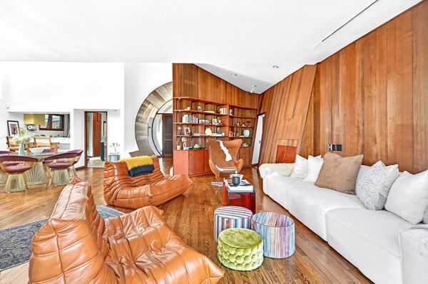 The architect also designed Jimi Hendrix's recording studio. The artist would visit and play at this home as well, which was down the street from Bob Dylan's.