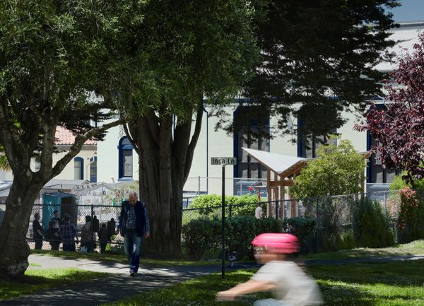 Viewed from the street, the structure creates visual appeal—and interest—for the neighorhood.