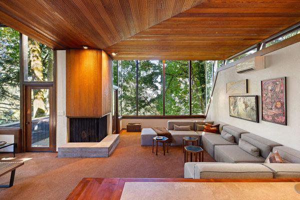 The ceilings are constructed from solid cedar wood.