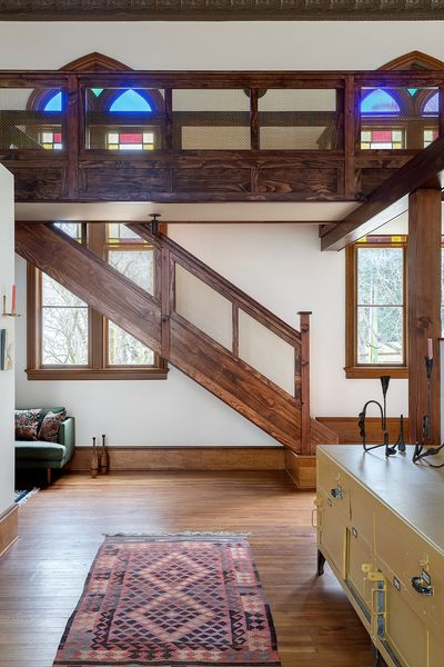 The couple hired Philadelphia-based design firm Studio IQL, who converted an 1890s church for their own offices, to help them convert the space into a full-time home where they could live and host, and also both comfortably work from.