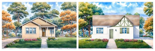 From left: Concept art of the Elderflower by Foothill Catalog; concept art of the Cromwell by Foothill Catalog.