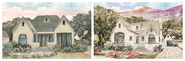 From left: Concept art of the Butler by Altadena Collective; concept art of the Cobb by Altadena Collective.