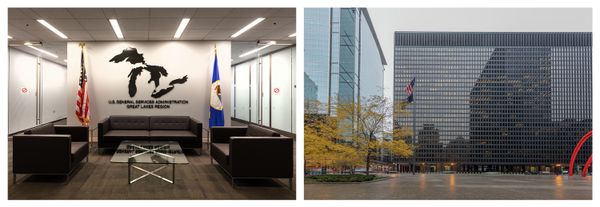 The Chicago Federal Center designed by Ludwig Mies van der Rohe is another building that was deemed 