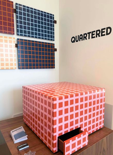 New York furniture studio Quartered debuted at Afternoon Light with a hand-painted coffee table available in six colorways.