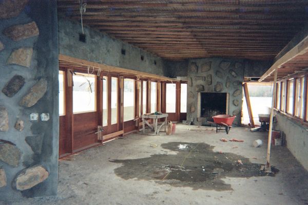 A photo from the construction of the house in the 2000s.