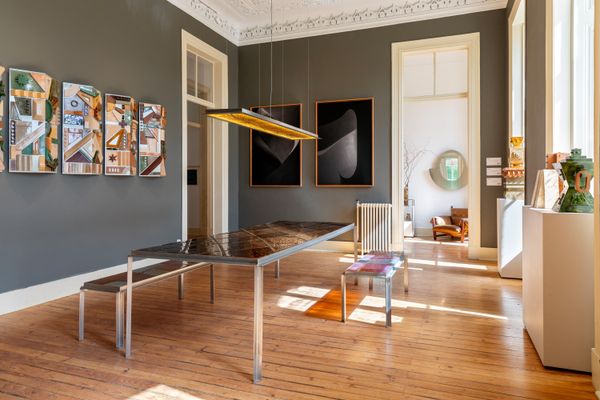 The work of Grau Ceramica was displayed alongside furniture by Martinho Pita Studio on the upper floor of the palace.