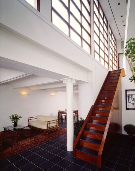 The Petrarcas’ triangular Tribeca town house, photographed for New York magazine’s December 25, 1989/January 1, 1990, issue.
