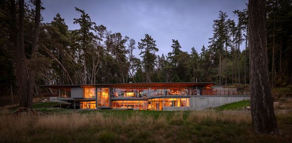 The San Juan Island Residence occupies six-acres along the western coast of San Juan Island, with 400 feet of shoreline overlooking Haro Strait.