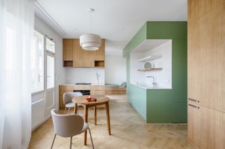 A Green Core Unlocks Critical Space in a Family’s 570-Square-Foot Prague Apartment