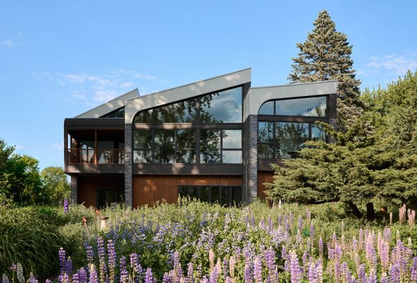 The 4,200-square-foot home, aptly named Crescendo, features lifted rooflines rising in sequence across the plan.